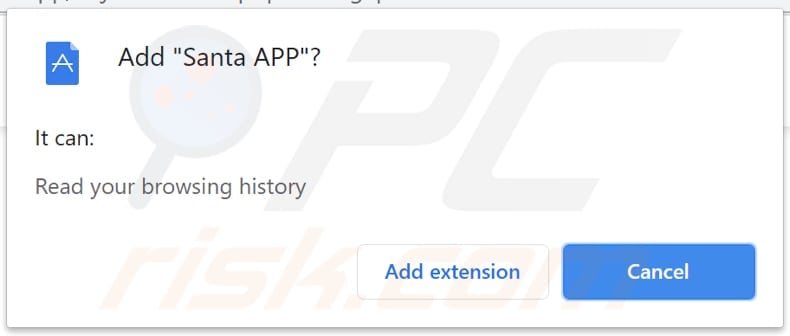 santa app browser hijacker notification