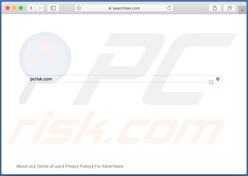 Searchlee browser hijacker on a Mac computer