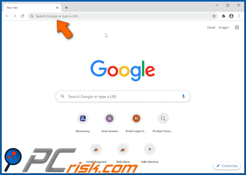 searchemoji.club browser hijacker (GIF)