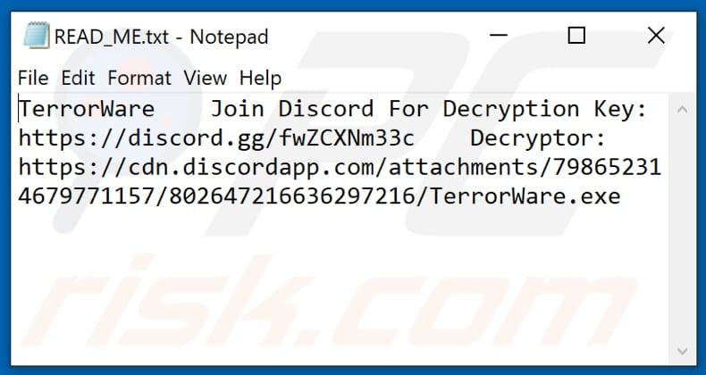 TerrorWare decrypt instructions (READ_ME.txt)