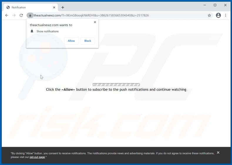 theactualnewz[.]com pop-up redirects
