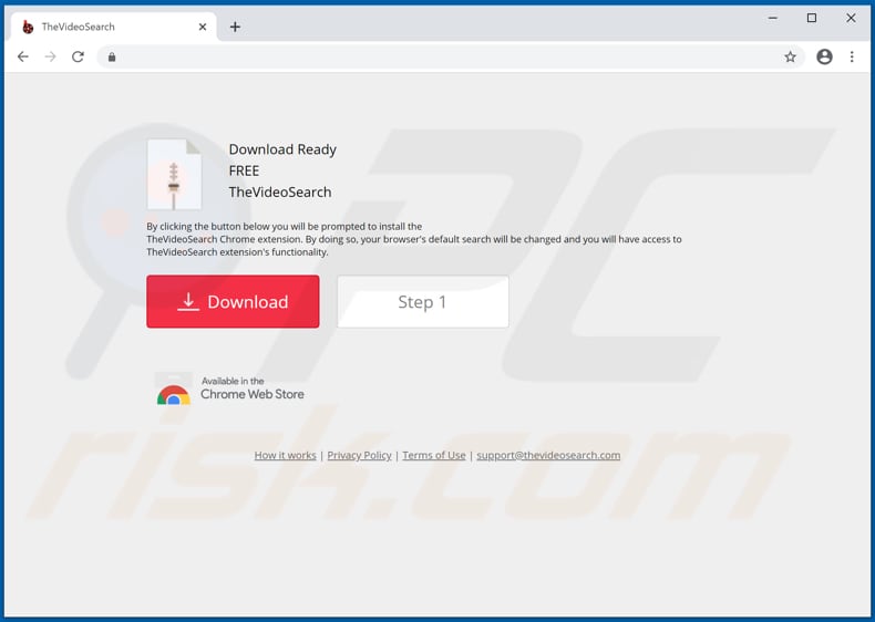 Website used to promote TheVideoSearch browser hijacker