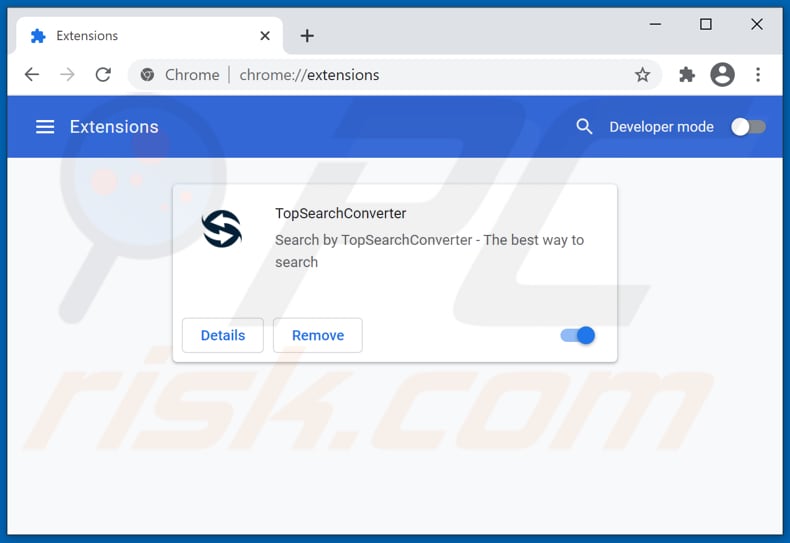 Removing topsearchconverter.com related Google Chrome extensions