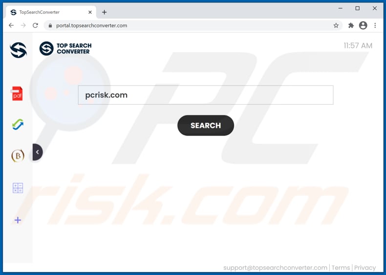 topsearchconverter.com browser hijacker