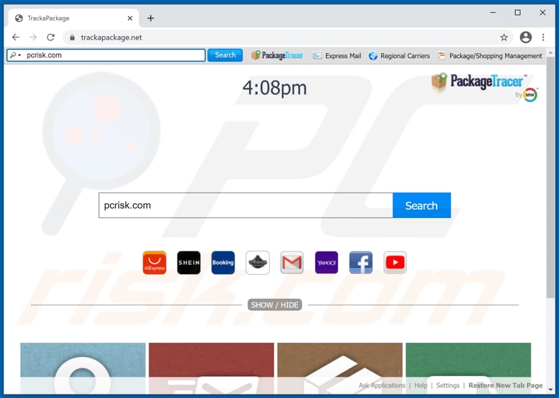 TrackaPackage browser hijacker