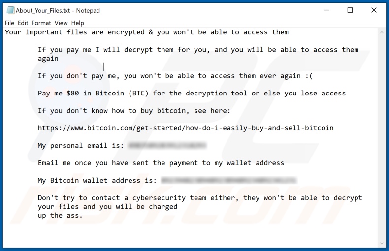 VAGGEN ransomware text note (About_Your_Files.txt)