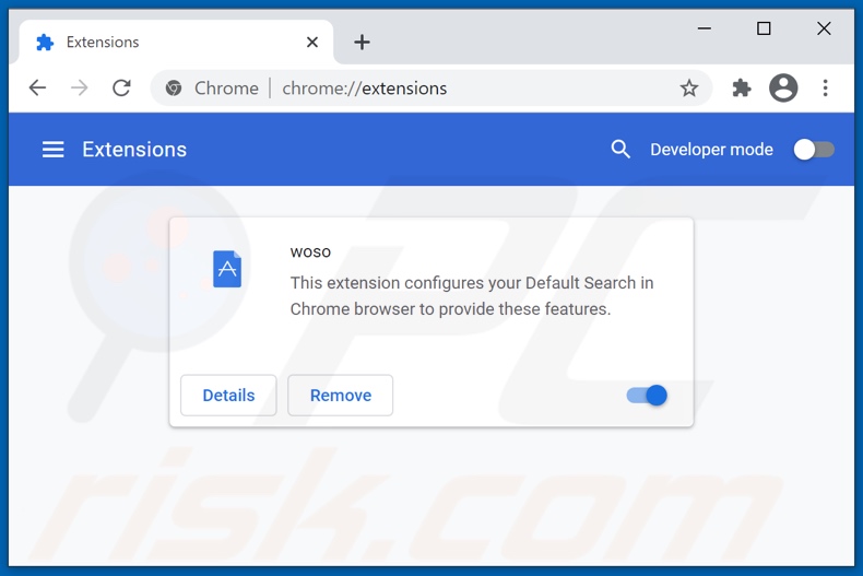 Removing quickgosearch.com related Google Chrome extensions