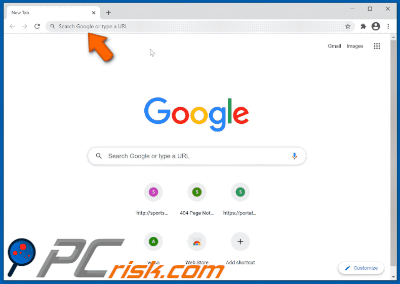 quickgosearch.com redirecting to Bing (GIF)