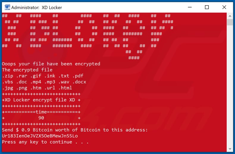XD Locker decrypt instructions (Administrator: XD Locker window)