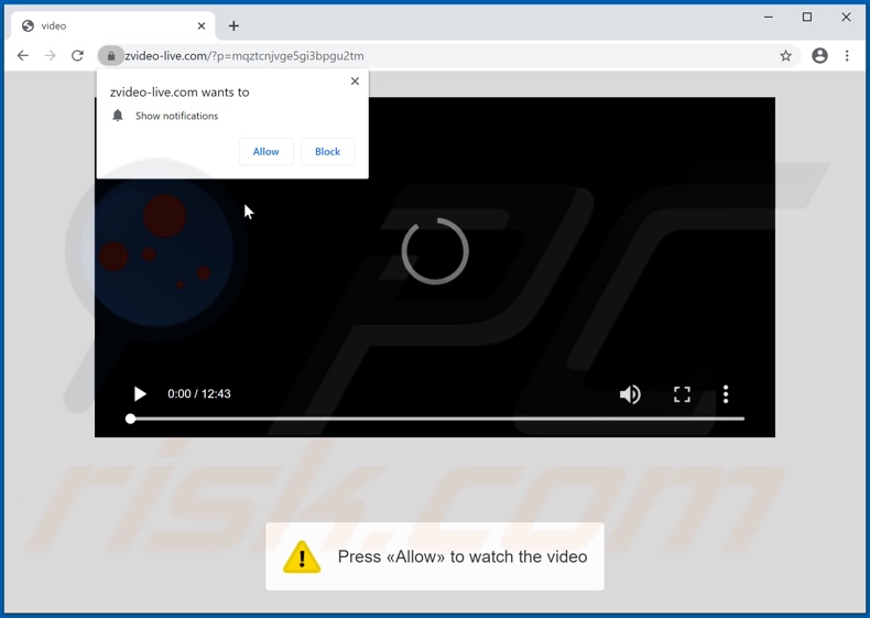 zvideo-live[.]com pop-up redirects