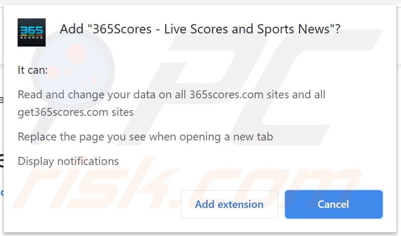 365scores live scores and sports news browser hijacker notification