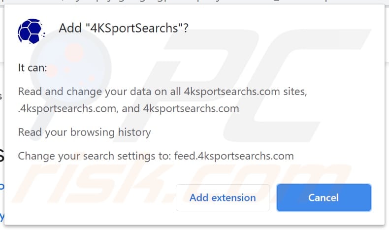 4ksportsearchs browser hijacker notification