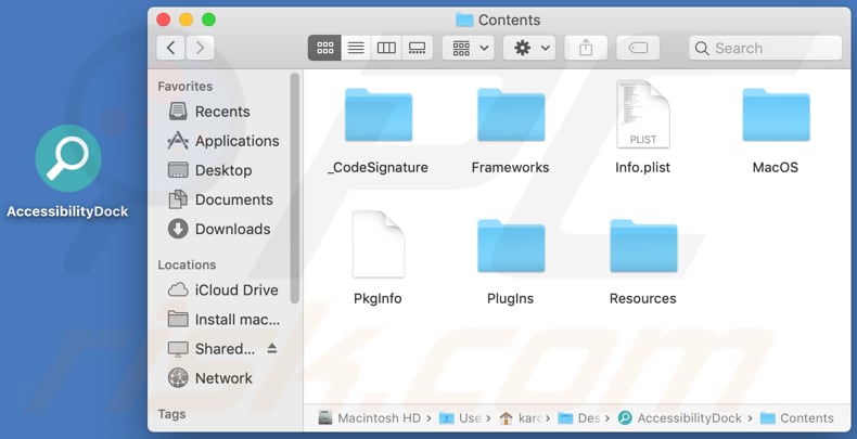 accessibilitydock adware contents folder