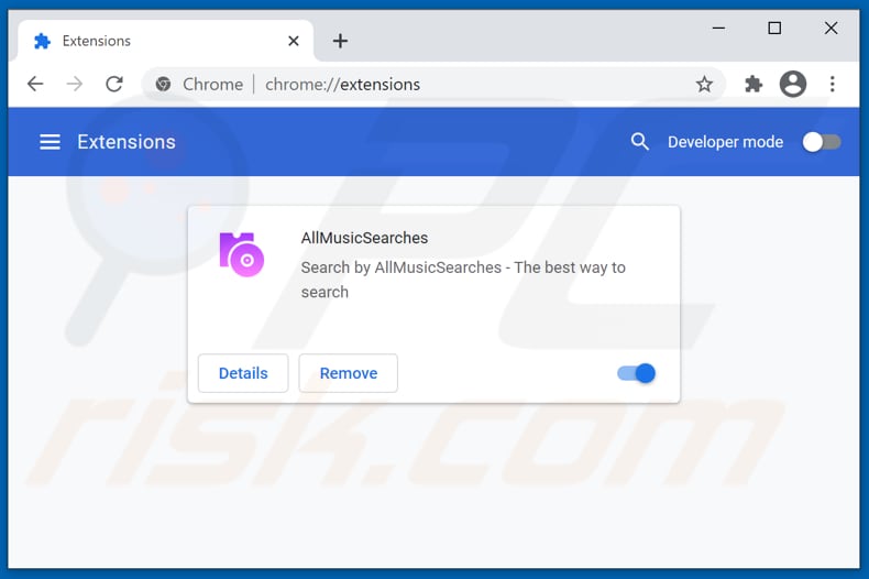 Removing allmusicsearches.com related Google Chrome extensions