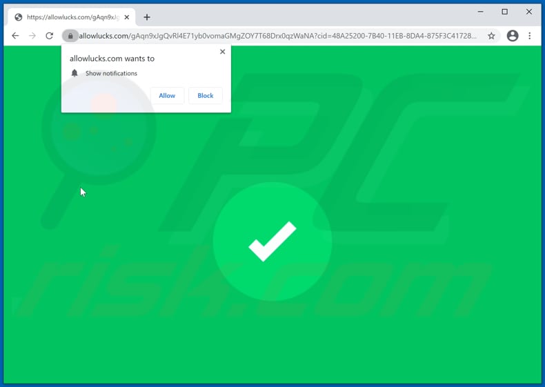 allowlucks[.]com pop-up redirects