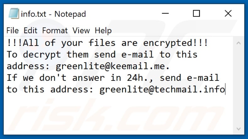 Amber (Phobos) ransomware text file (info.txt)