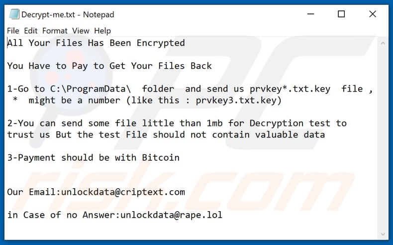 Backup decrypt instructions (Decrypt-me.txt)