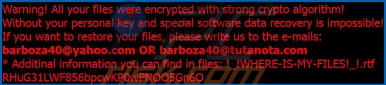 Barboza ransomware wallpaper