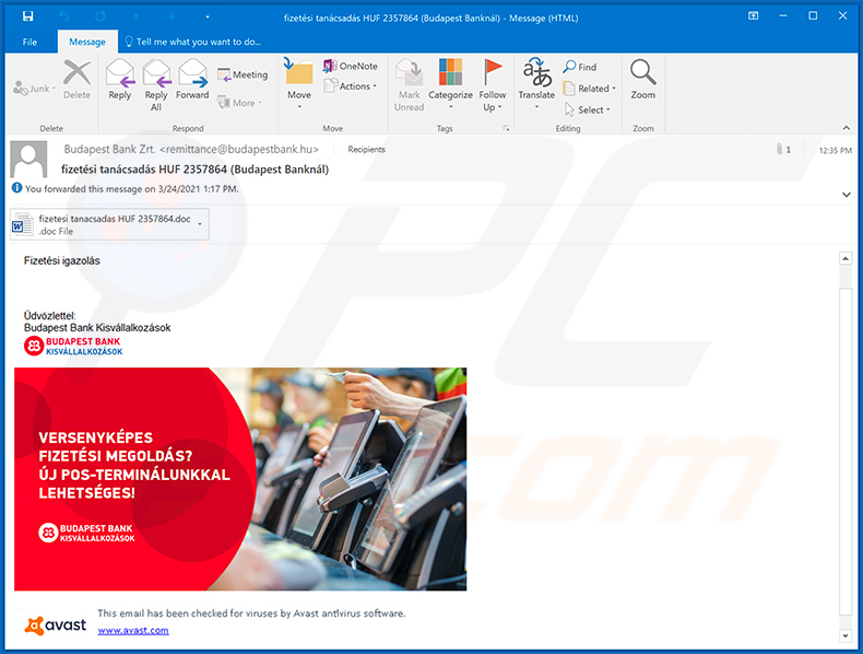 Budapest Bank-themed spam email spreading LokiBot malware (2021-03-24)