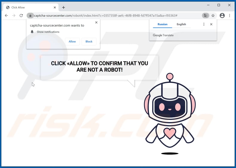 captcha-sourcecenter[.]com pop-up redirects