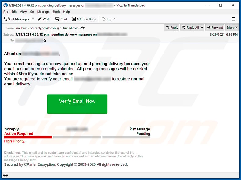 Pending email messages scam (2021-03-30)