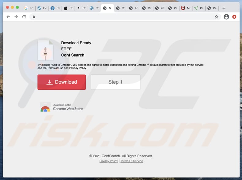 Website used to promote Conf Search browser hijacker