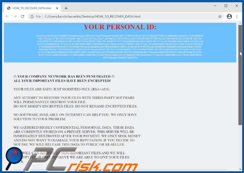 CRYPTBD ransomware HTML file appearance GIF (HOW_TO_RECOVER_DATA.html)