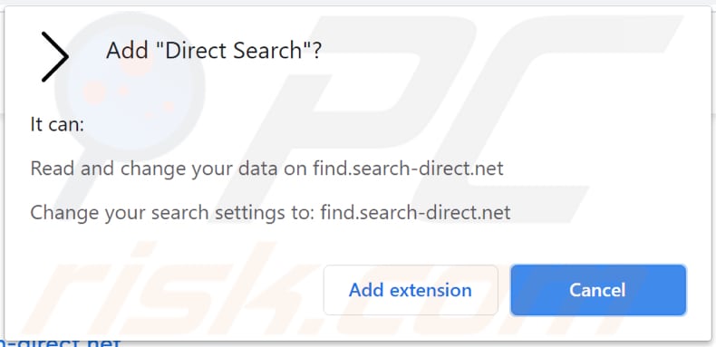 direct search browser hijacker notification