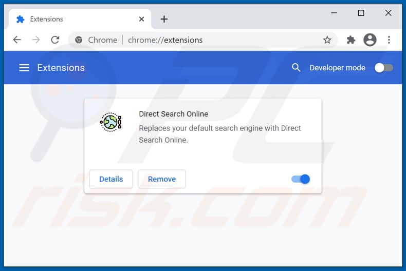 Removing search.directsearchonline.com related Google Chrome extensions