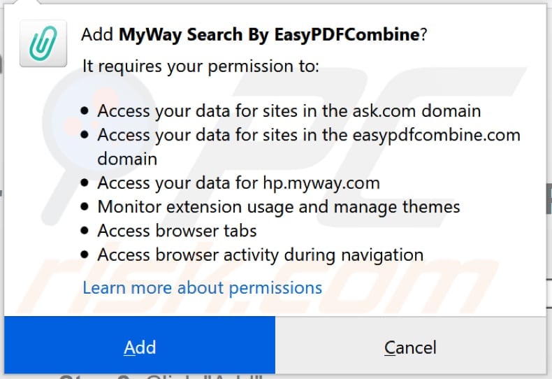easypdfcombine browser hijacker notification