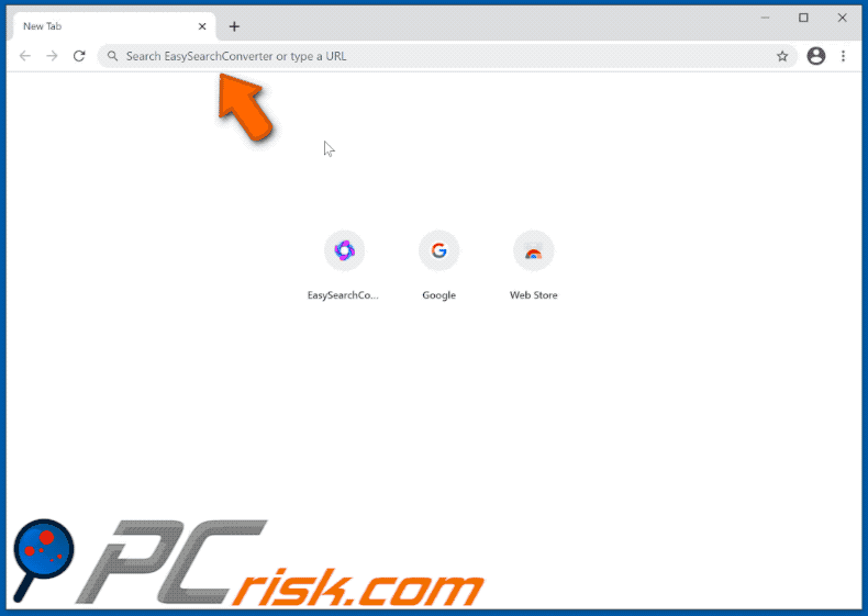 EasySearchConverter browser hijacker redirecting to Yahoo (GIF)