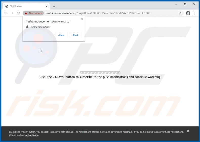 freshannouncement[.]com pop-up redirects