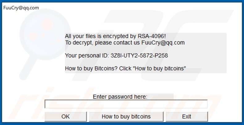 FuuCry ransomware decryption window