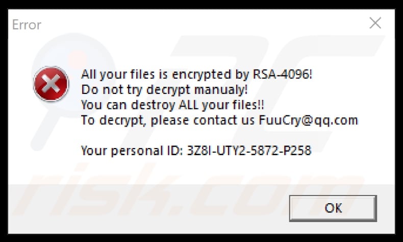 FuuCry decrypt instructions (pop-up)