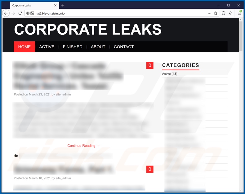 GANGBANG ransomware website for leaking stolen data