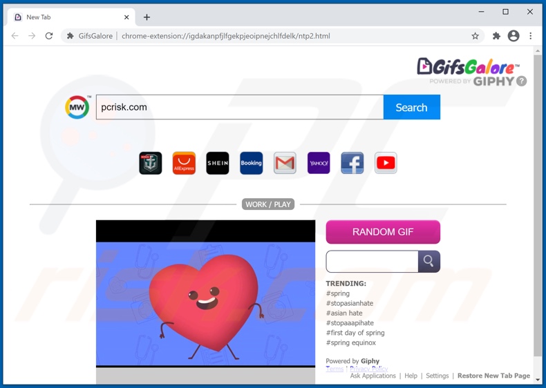 GifsGalore browser hijacker