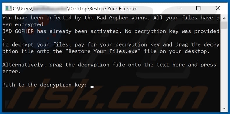 Gopher decrypt instructions (Restore Your Files.exe)