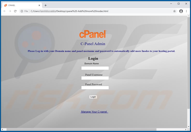 inode quota exceeded email scam cpanel -Add more inodes.html file