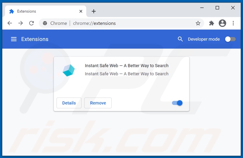 Removing instantsafeweb.com related Google Chrome extensions