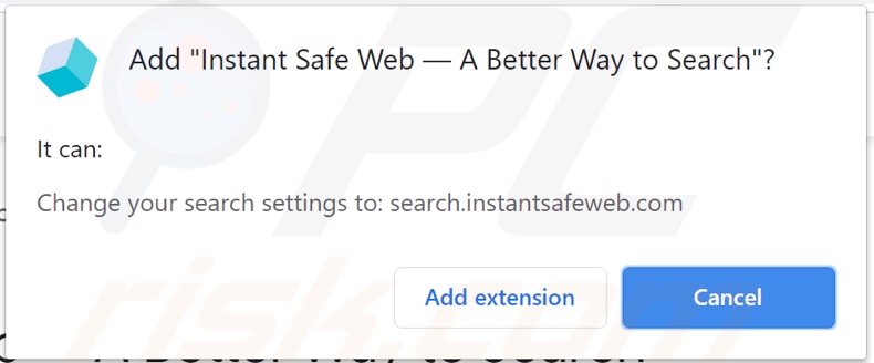 Instant Safe Web browser hijacker asking for permissions