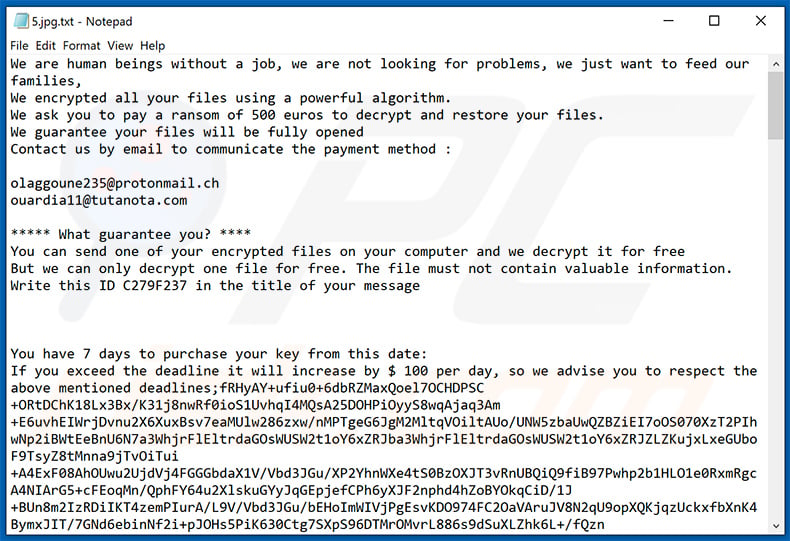 JobCrypter (Txt) ransom note