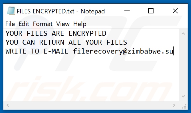 LAO ransomware text file (FILES ENCRYPTED.txt)
