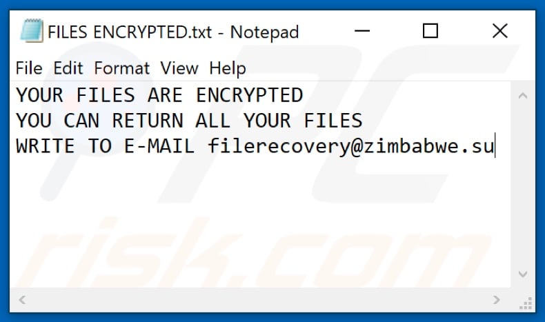 LAO ransomware text file (FILES ENCRYPTED.txt)