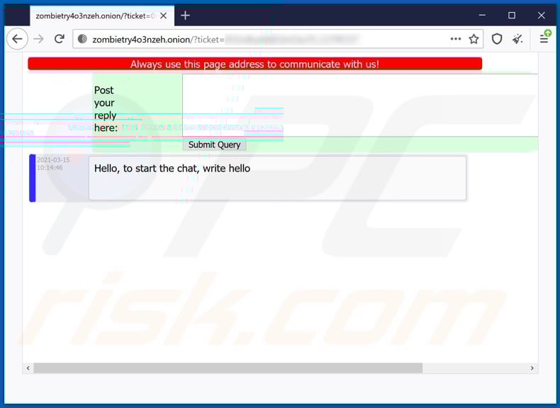 LAO ransomware website