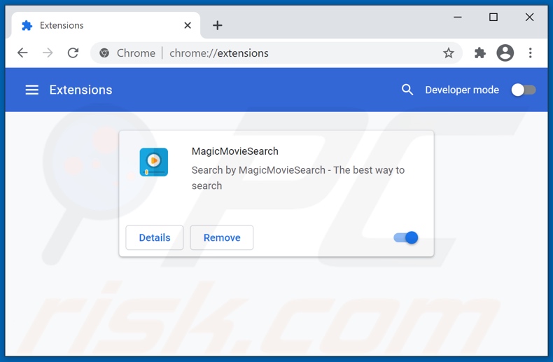 Removing magicmoviesearch.com related Google Chrome extensions