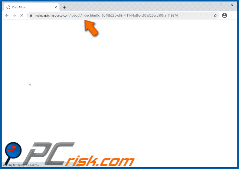 maincaptchasource[.]com website appearance (GIF)