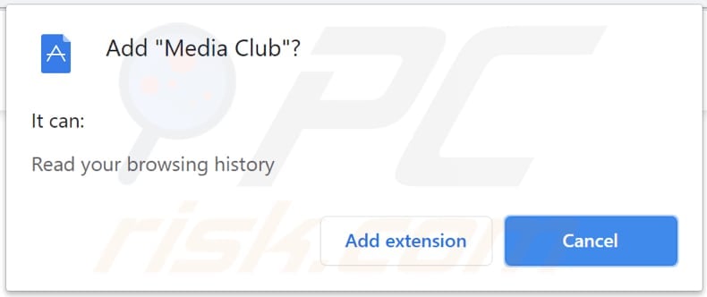 media club browser hijacker notification