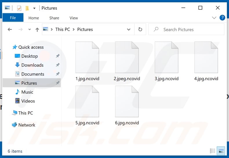 Files encrypted by Ncovid ransomware (.ncovid extension)