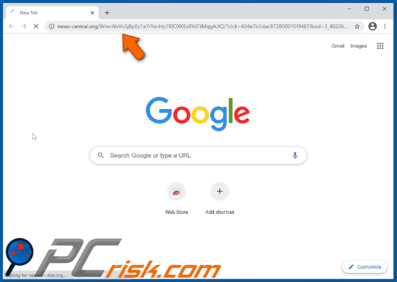 news-central[.]org website appearance (GIF)