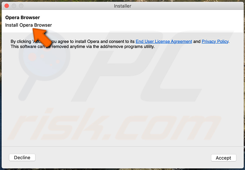 Deceptive installer promoting Opera web browser (step 3 - 2021-03-23)